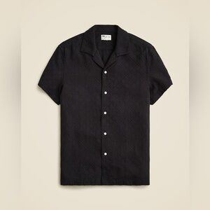 J. Crew Short-sleeve textured cotton camp-collar shirt